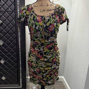 Ultra Flirt Black Floral Mini Dress